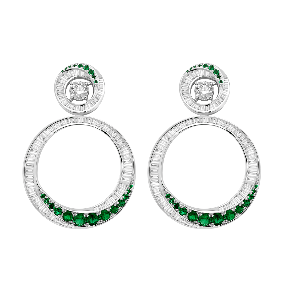 Galactic green earrings